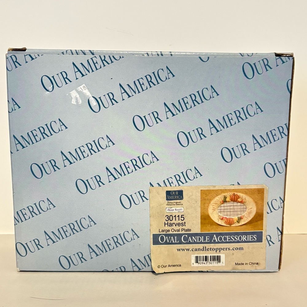 Our America 30115 Harvest Oval Plate Candle Accessory New